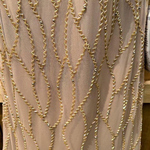 Roman's Sparkling Champagne Sleeveless Cocktail Dress With Gorgeous Beading - Picture 2 of 14